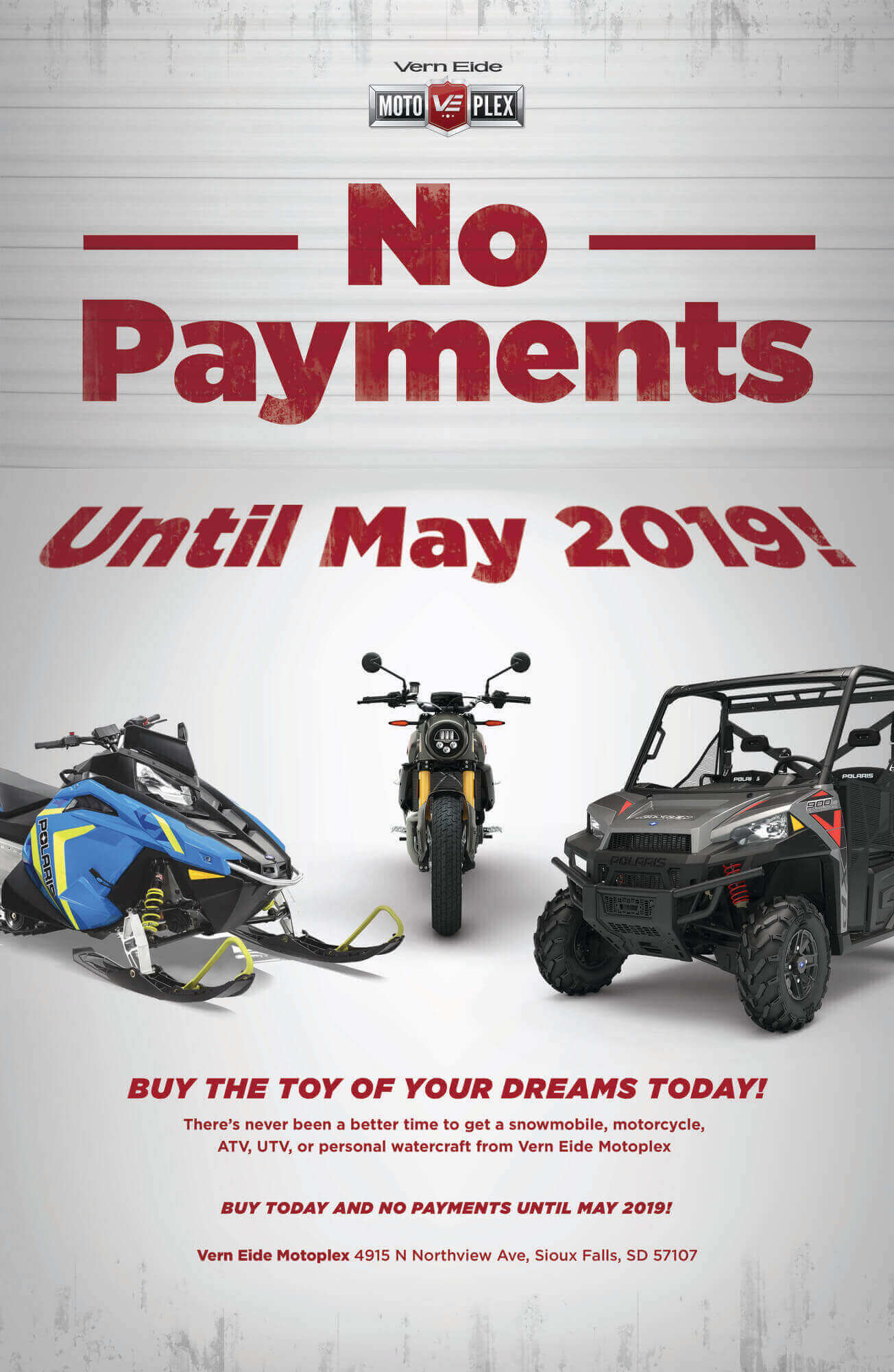 No Payments Until May 2019